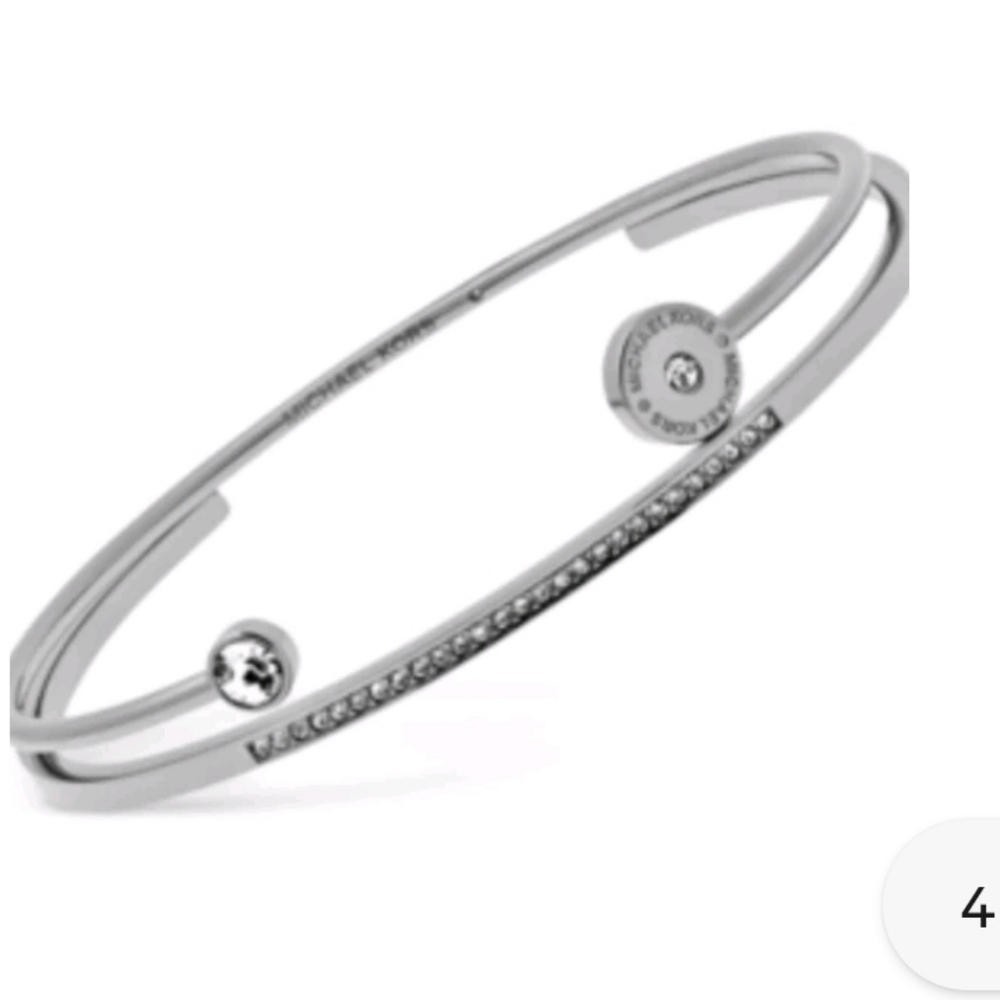 Michael KORS SILVER Cuff Crydtal Pave Bracelets - Picture 4 of 4